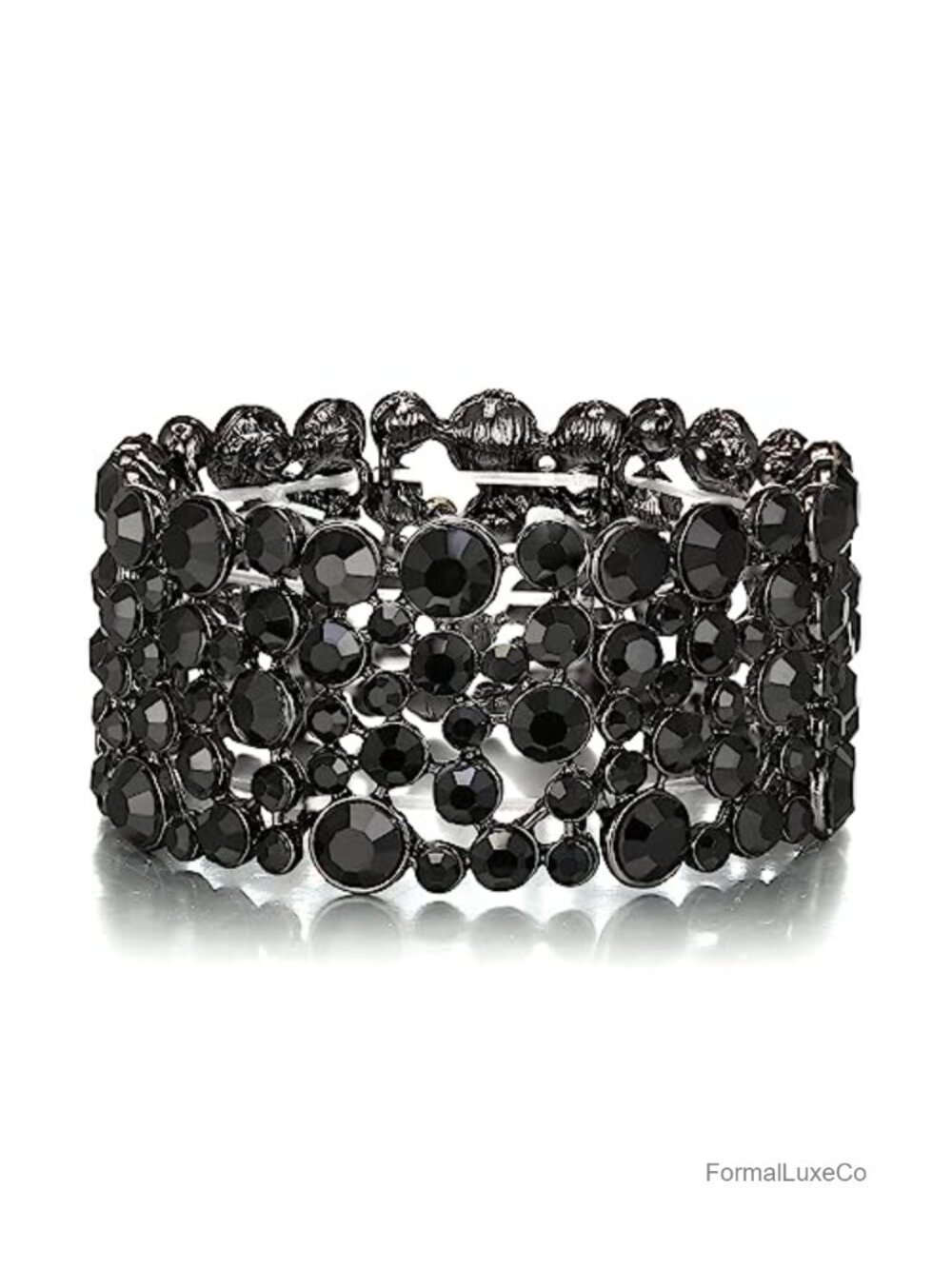 Crystal Art Deco Stretch Bracelet Wedding Bridal Vintage Jewelry
